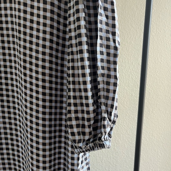 NWT GANNI | Gingham Puff Sleeve Shift Minidress In Brunnera Blue | Size 38 (US6) - Picture 8 of 14